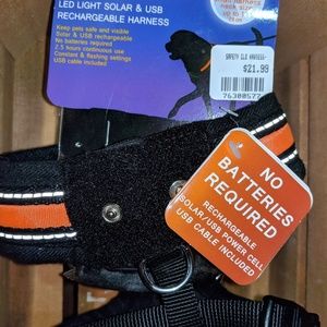 Dog harness LED solar USB included